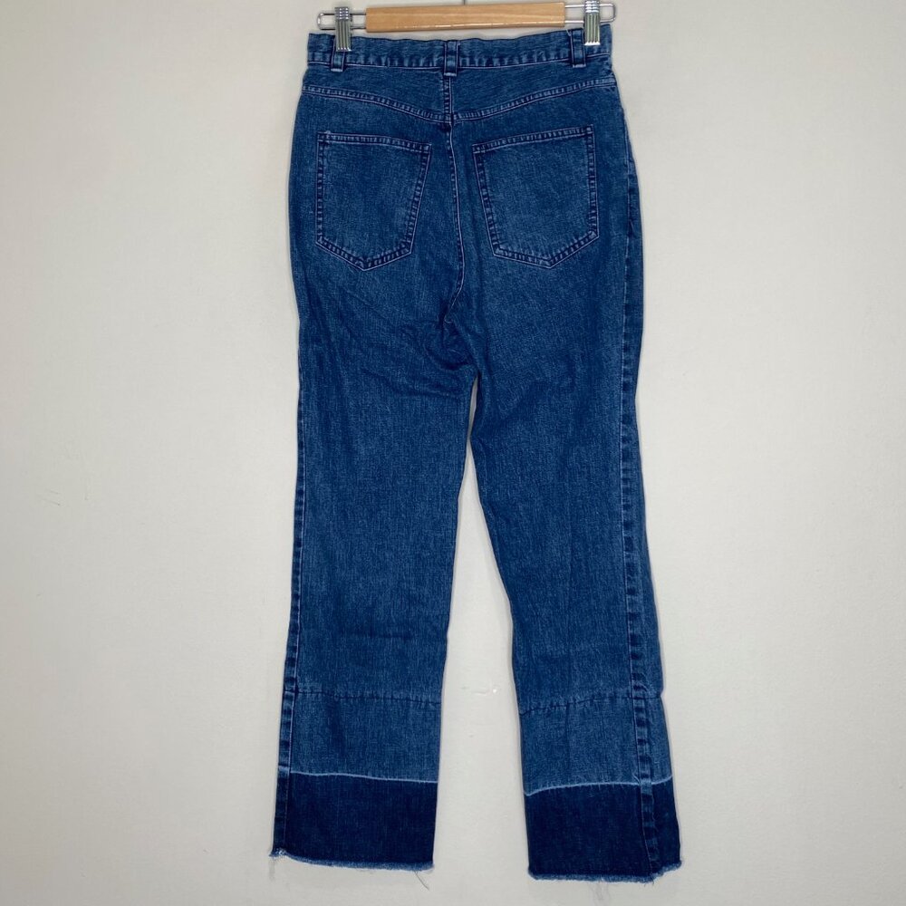 Rachel Comey Slim Legion Jeans Two Tone High Rise Straight Crop Raw Hem 4 - Picture 4 of 14